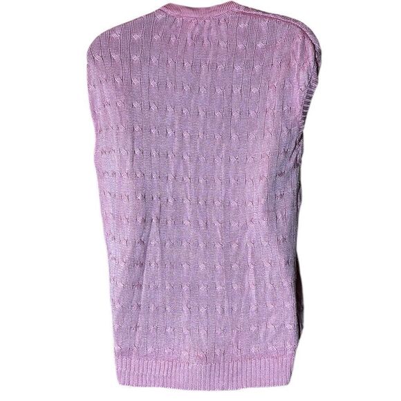 Ralph Lauren black label pink open front cardigan 100% silk knit braided xs - Picture 3 of 5